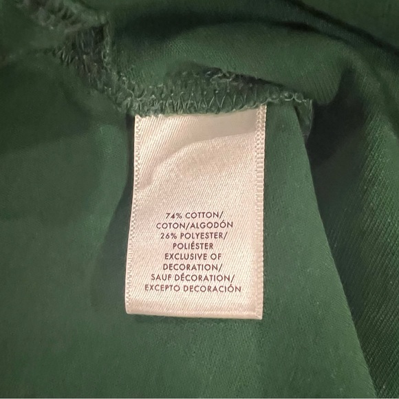 Ann Taylor Hunter Green Sweatshirt Sweater with Floral Ties Size Large - Picture 6 of 7